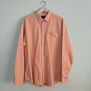 Tommy Bahama shirt mens large 100% cotton long sleeve button down shirt orange